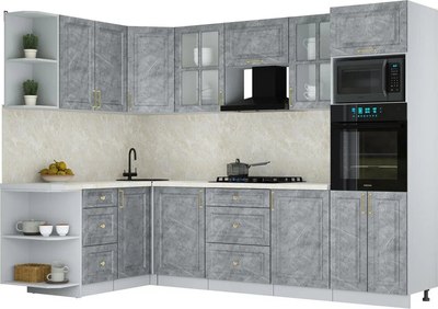 Кухонный гарнитур Интерлиния Мила Шато 1.68x2.8 ВТ LV - фото
