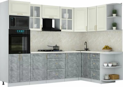 Кухонный гарнитур Интерлиния Мила Шато 1.68x2.8 ВТ PR - фото