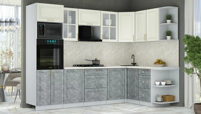 Кухонный гарнитур Интерлиния Мила Шато 1.68x2.8 ВТ PR