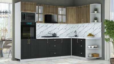 Кухонный гарнитур Интерлиния Мила Шато 1.68x2.8 ВТ PR