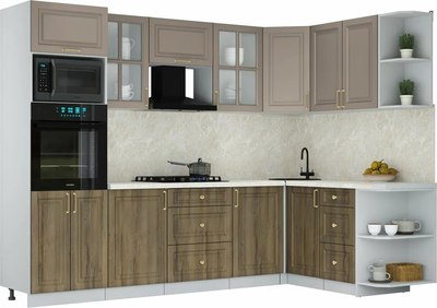 Кухонный гарнитур Интерлиния Мила Шато 1.68x2.8 ВТ PR - фото