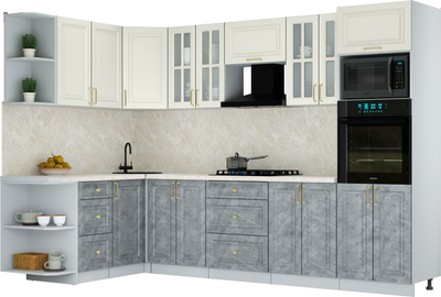 Кухонный гарнитур Интерлиния Мила Шато 1.68x3.0 ВТ LV - фото