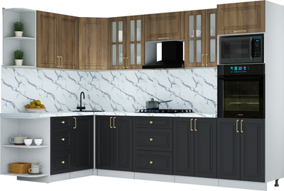 Кухонный гарнитур Интерлиния Мила Шато 1.68x3.0 ВТ LV - фото