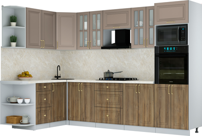 Кухонный гарнитур Интерлиния Мила Шато 1.68x3.0 ВТ LV - фото