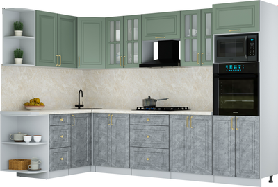 Кухонный гарнитур Интерлиния Мила Шато 1.68x3.0 ВТ LV - фото