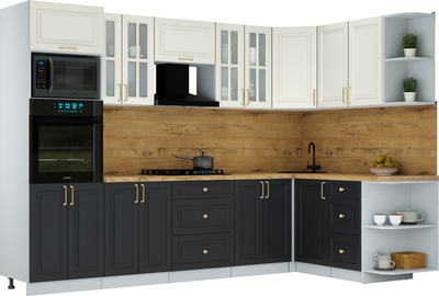 Кухонный гарнитур Интерлиния Мила Шато 1.68x3.0 ВТ PR - фото