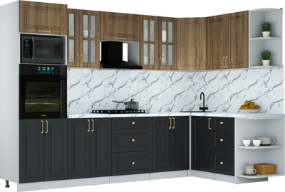 Кухонный гарнитур Интерлиния Мила Шато 1.68x3.0 ВТ PR - фото