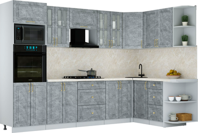 Кухонный гарнитур Интерлиния Мила Шато 1.68x3.0 ВТ PR - фото