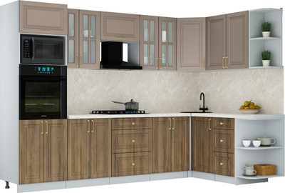 Кухонный гарнитур Интерлиния Мила Шато 1.68x3.0 ВТ PR - фото