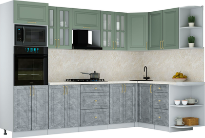 Кухонный гарнитур Интерлиния Мила Шато 1.68x3.0 ВТ PR - фото