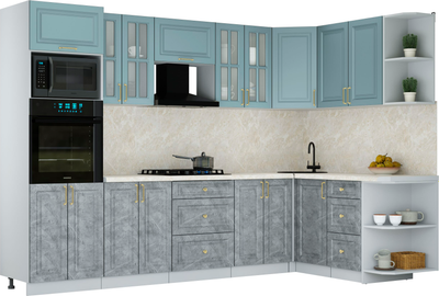 Кухонный гарнитур Интерлиния Мила Шато 1.68x3.0 ВТ PR - фото