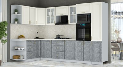 Кухонный гарнитур Интерлиния Мила Шато 1.68x3.2 ВТ LV