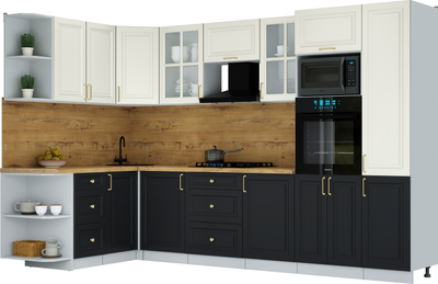 Кухонный гарнитур Интерлиния Мила Шато 1.68x3.2 ВТ LV - фото