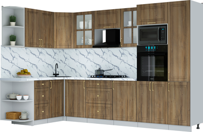 Кухонный гарнитур Интерлиния Мила Шато 1.68x3.2 ВТ LV - фото