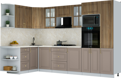 Кухонный гарнитур Интерлиния Мила Шато 1.68x3.2 ВТ LV - фото