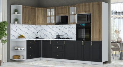 Кухонный гарнитур Интерлиния Мила Шато 1.68x3.2 ВТ LV