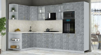 Кухонный гарнитур Интерлиния Мила Шато 1.68x3.2 ВТ LV