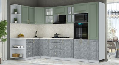 Кухонный гарнитур Интерлиния Мила Шато 1.68x3.2 ВТ LV