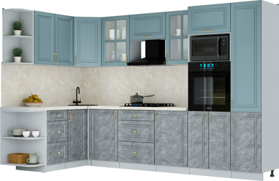 Кухонный гарнитур Интерлиния Мила Шато 1.68x3.2 ВТ LV - фото