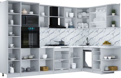 Кухонный гарнитур Интерлиния Мила Шато 1.68x3.2 ВТ PR