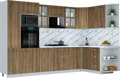 Кухонный гарнитур Интерлиния Мила Шато 1.68x3.2 ВТ PR - фото