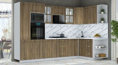 Кухонный гарнитур Интерлиния Мила Шато 1.68x3.2 ВТ PR