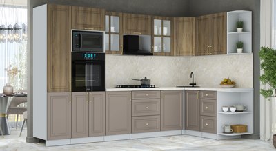 Кухонный гарнитур Интерлиния Мила Шато 1.68x3.2 ВТ PR