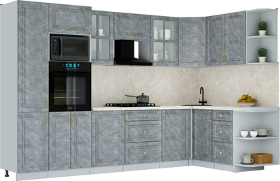 Кухонный гарнитур Интерлиния Мила Шато 1.68x3.2 ВТ PR - фото