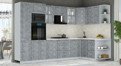 Кухонный гарнитур Интерлиния Мила Шато 1.68x3.2 ВТ PR