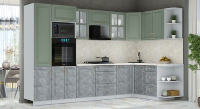 Кухонный гарнитур Интерлиния Мила Шато 1.68x3.2 ВТ PR