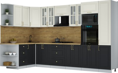 Кухонный гарнитур Интерлиния Мила Шато 1.68x3.4 ВТ LV - фото