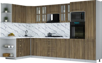 Кухонный гарнитур Интерлиния Мила Шато 1.68x3.4 ВТ LV - фото