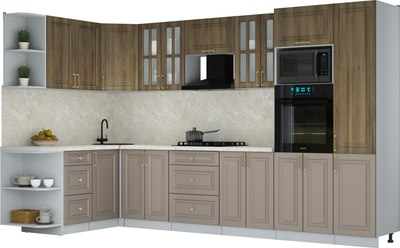 Кухонный гарнитур Интерлиния Мила Шато 1.68x3.4 ВТ LV - фото