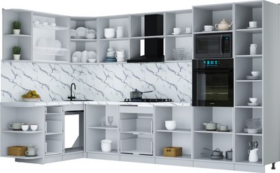 Кухонный гарнитур Интерлиния Мила Шато 1.68x3.4 ВТ LV
