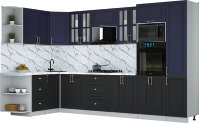 Кухонный гарнитур Интерлиния Мила Шато 1.68x3.4 ВТ LV - фото