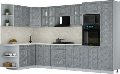 Кухонный гарнитур Интерлиния Мила Шато 1.68x3.4 ВТ LV - фото