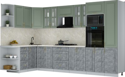 Кухонный гарнитур Интерлиния Мила Шато 1.68x3.4 ВТ LV - фото