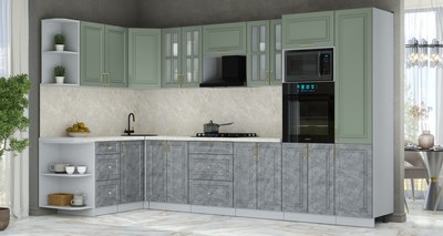 Кухонный гарнитур Интерлиния Мила Шато 1.68x3.4 ВТ LV