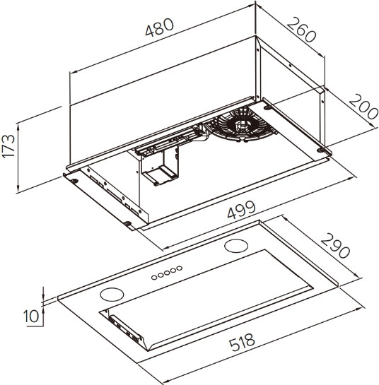Вытяжка скрытая Weissgauff Box 850 PB Black Edition