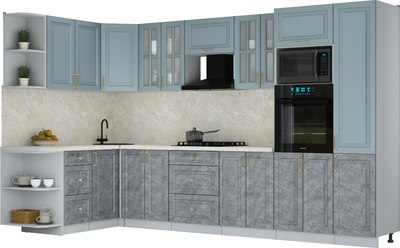 Кухонный гарнитур Интерлиния Мила Шато 1.68x3.4 ВТ LV - фото