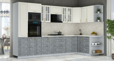 Кухонный гарнитур Интерлиния Мила Шато 1.68x3.4 ВТ PR