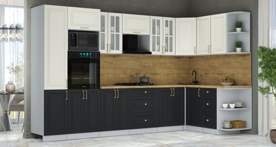 Кухонный гарнитур Интерлиния Мила Шато 1.68x3.4 ВТ PR