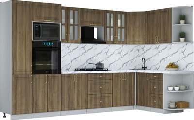 Кухонный гарнитур Интерлиния Мила Шато 1.68x3.4 ВТ PR - фото