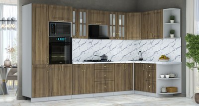 Кухонный гарнитур Интерлиния Мила Шато 1.68x3.4 ВТ PR