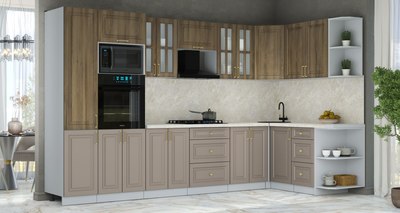 Кухонный гарнитур Интерлиния Мила Шато 1.68x3.4 ВТ PR