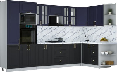 Кухонный гарнитур Интерлиния Мила Шато 1.68x3.4 ВТ PR - фото