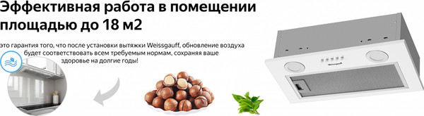 Вытяжка скрытая Weissgauff Box 452 White