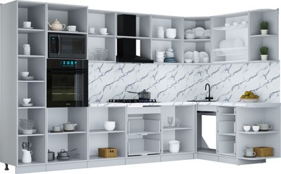 Кухонный гарнитур Интерлиния Мила Шато 1.68x3.4 ВТ PR