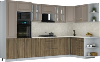 Кухонный гарнитур Интерлиния Мила Шато 1.68x3.4 ВТ PR - фото