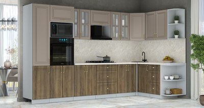 Кухонный гарнитур Интерлиния Мила Шато 1.68x3.4 ВТ PR